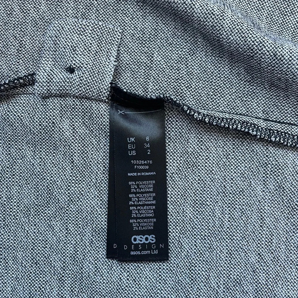 ASOS Long Blazer Black & White Houndstooth Print Preppy Workwear 2 Tall Women’s - Picture 9 of 10